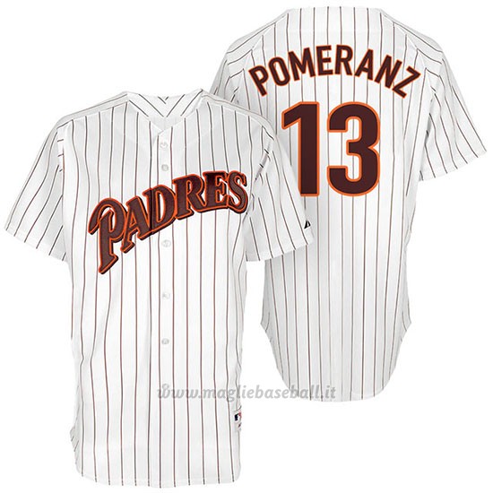 Maglia Baseball Uomo San Diego Padres San Diego 13 Drew Pomeranz Bianco Turn Back The Clock Giocatore